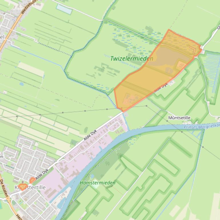 Kaart van postcodegebied 9288XB.