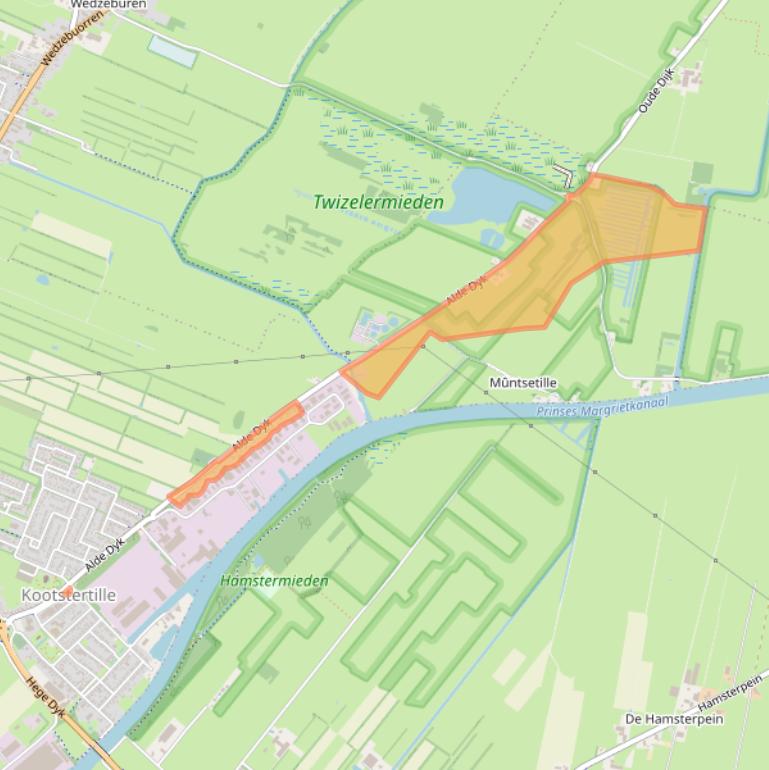 Kaart van postcodegebied 9288XD.