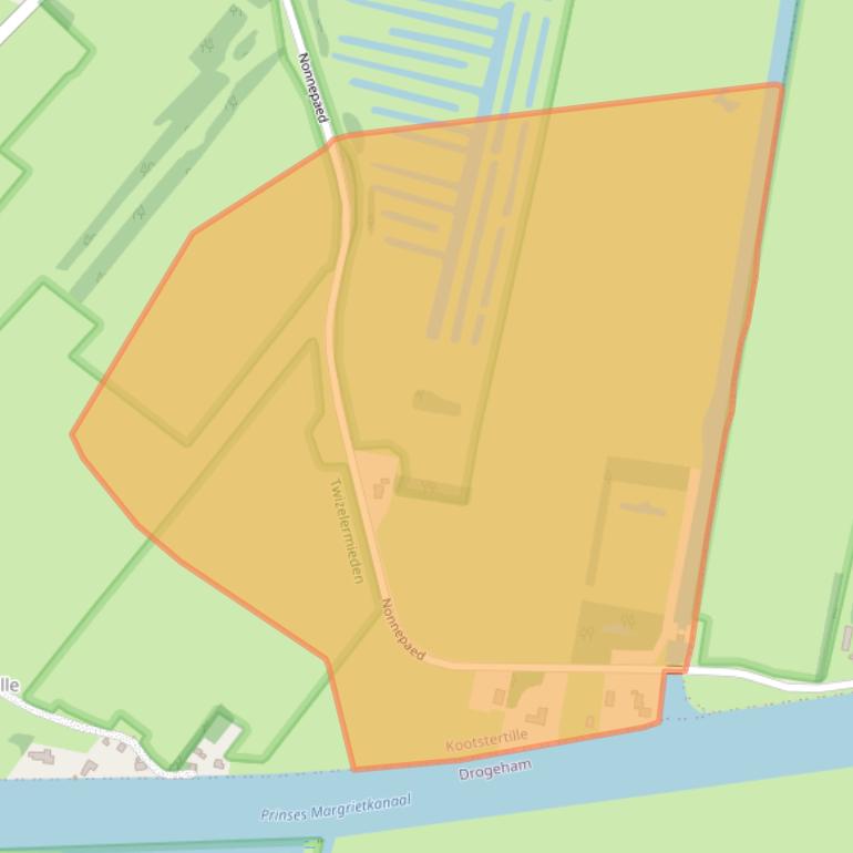 Kaart van postcodegebied 9288XG.