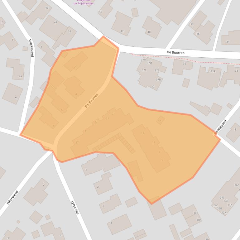 Kaart van postcodegebied 9289HP.