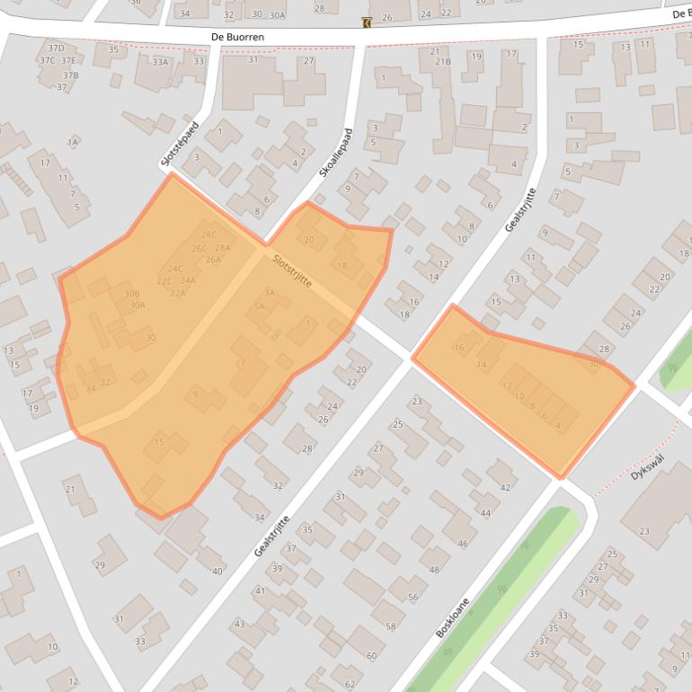 Kaart van postcodegebied 9289HS.