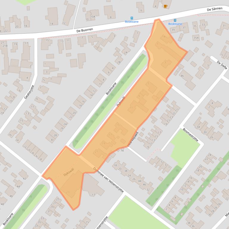 Kaart van postcodegebied 9289HW.