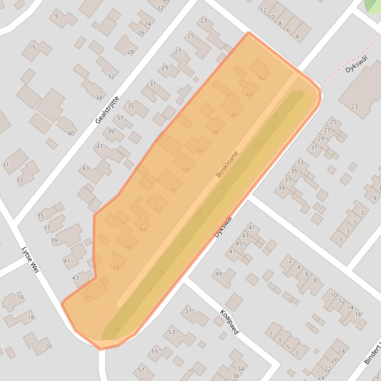 Kaart van postcodegebied 9289HZ.