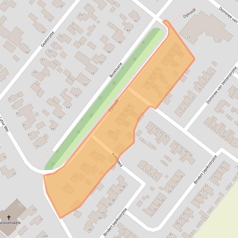 Kaart van postcodegebied 9289JA.