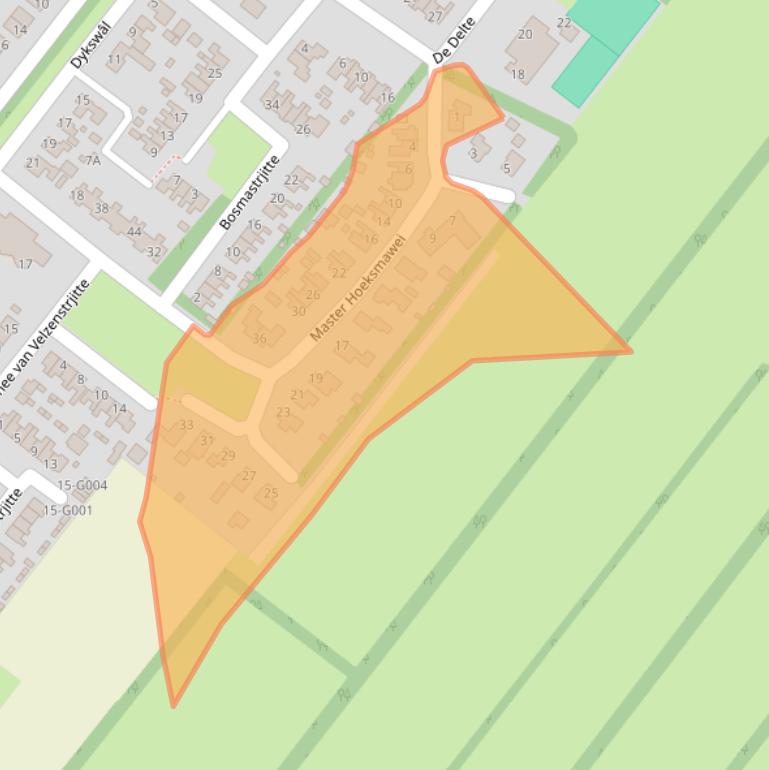 Kaart van postcodegebied 9289JM.