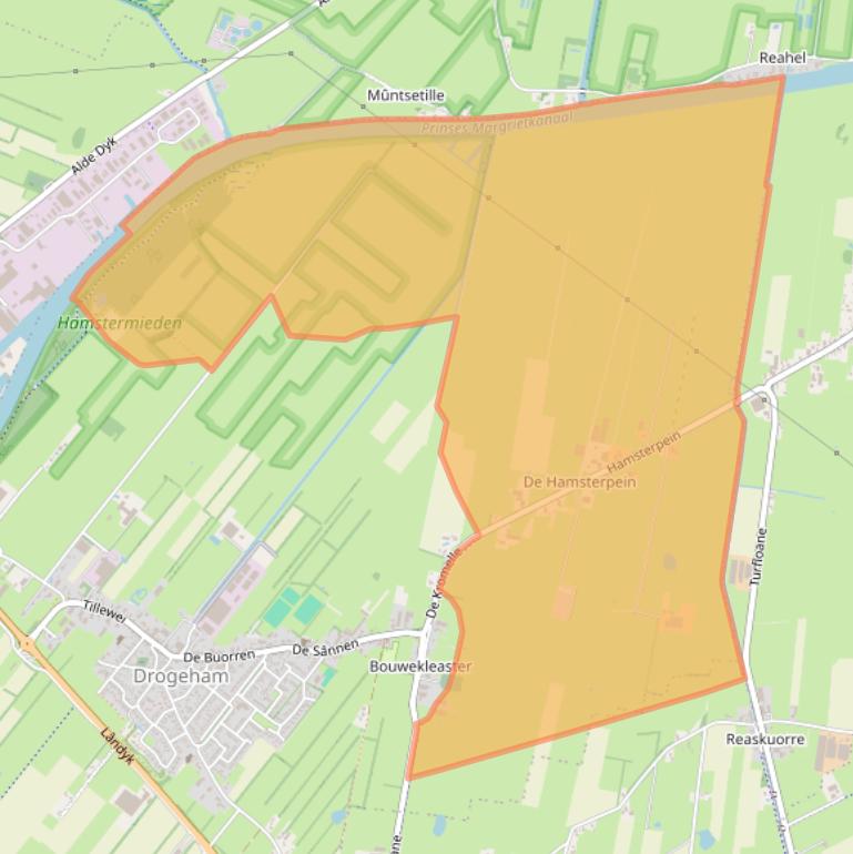 Kaart van postcodegebied 9289KC.