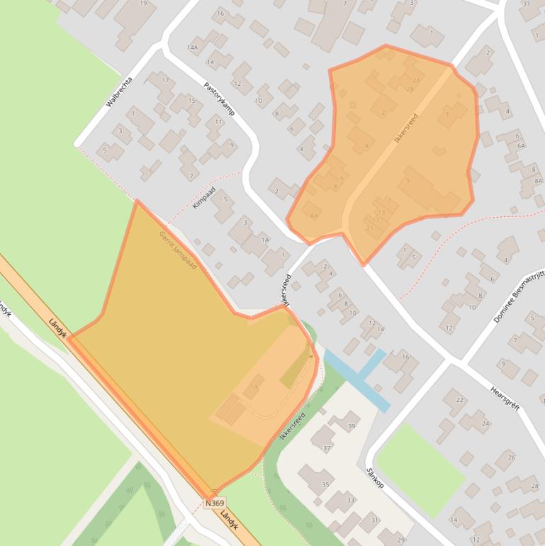 Kaart van postcodegebied 9289KZ.