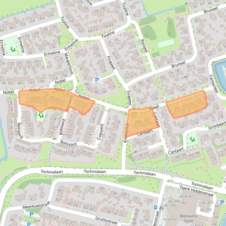 Kaart van postcodegebied 9291AB.