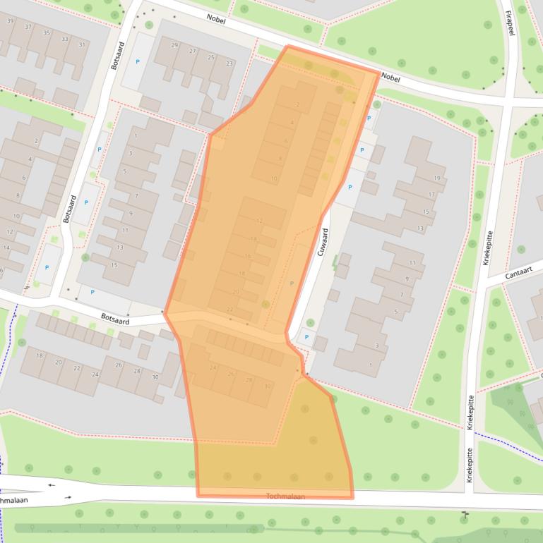 Kaart van postcodegebied 9291AJ.