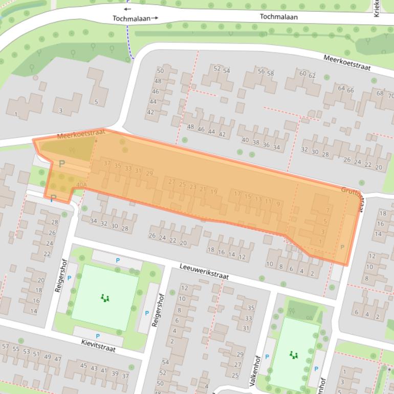 Kaart van postcodegebied 9291BC.