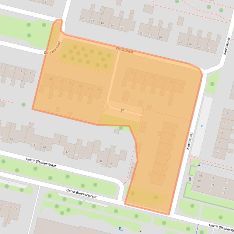 Kaart van postcodegebied 9291BJ.