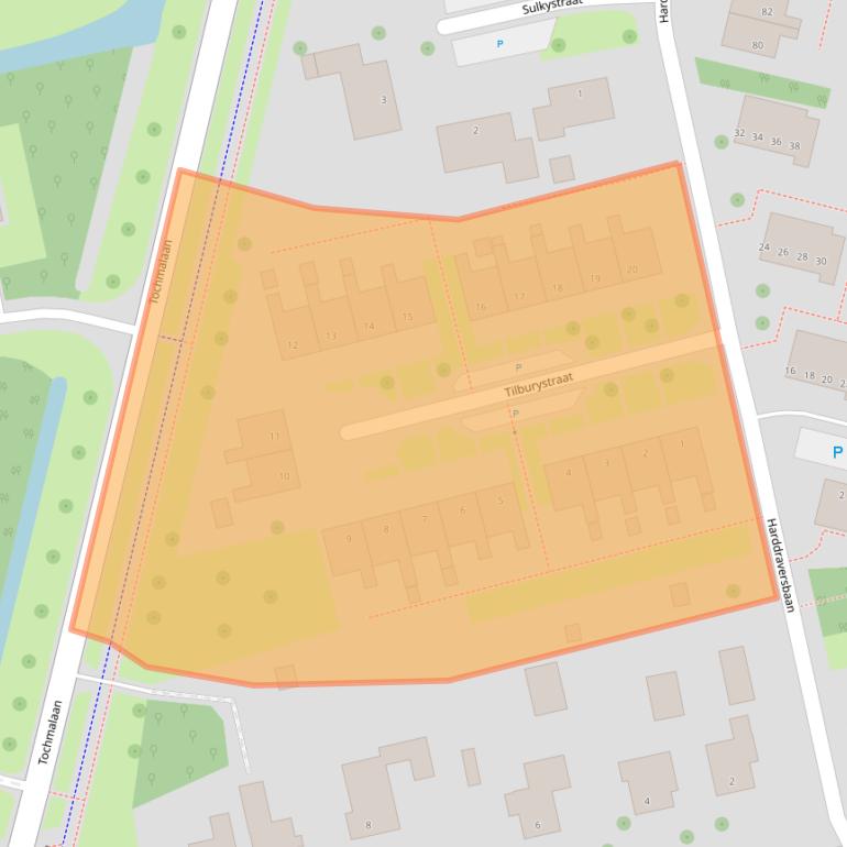 Kaart van postcodegebied 9291BP.