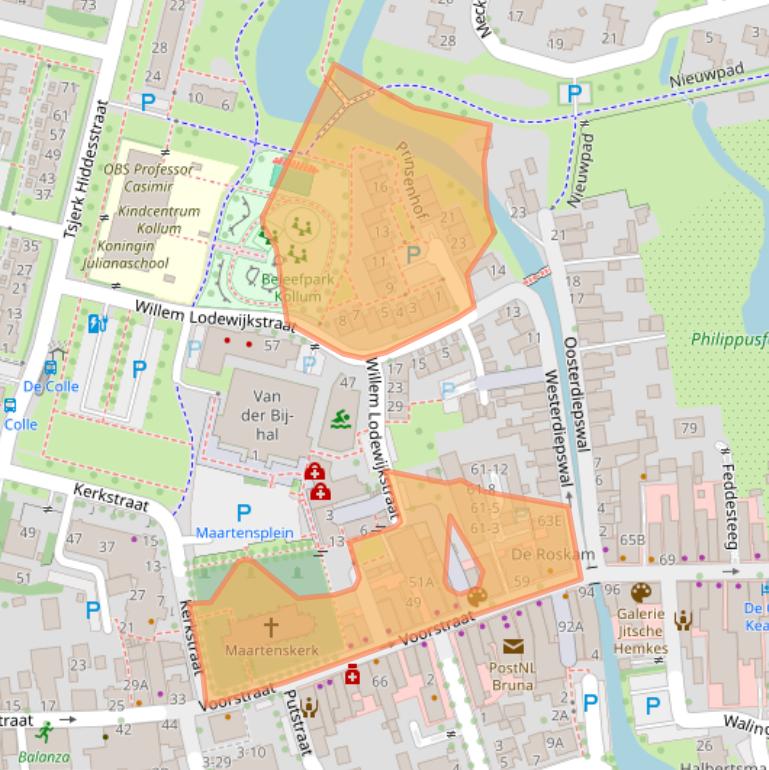 Kaart van postcodegebied 9291CD.