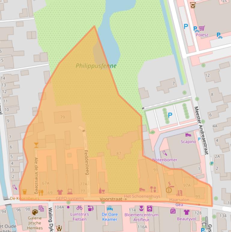 Kaart van postcodegebied 9291CE.