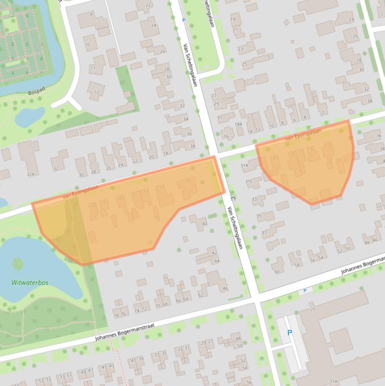 Kaart van postcodegebied 9291EE.