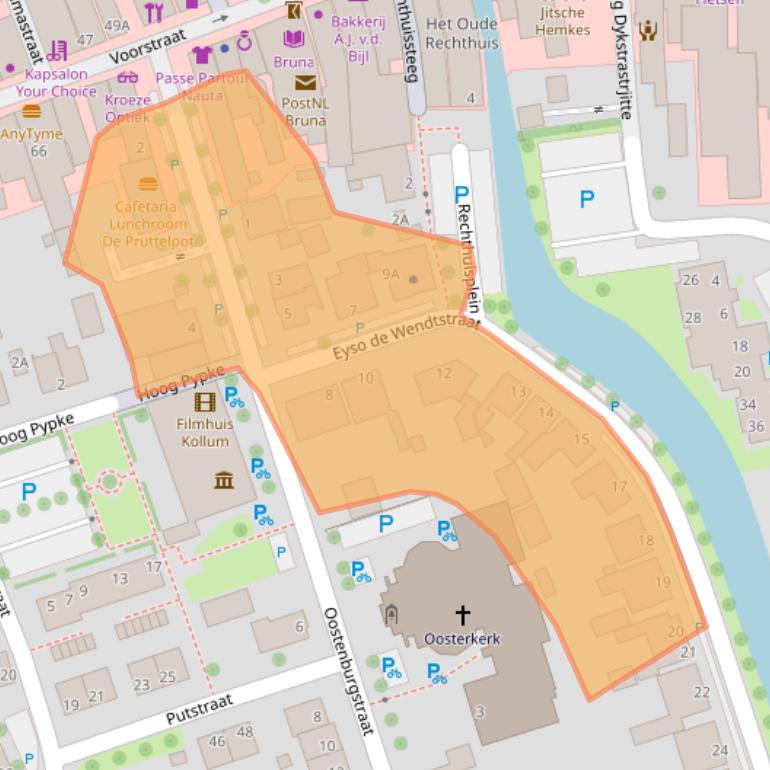 Kaart van postcodegebied 9291ES.