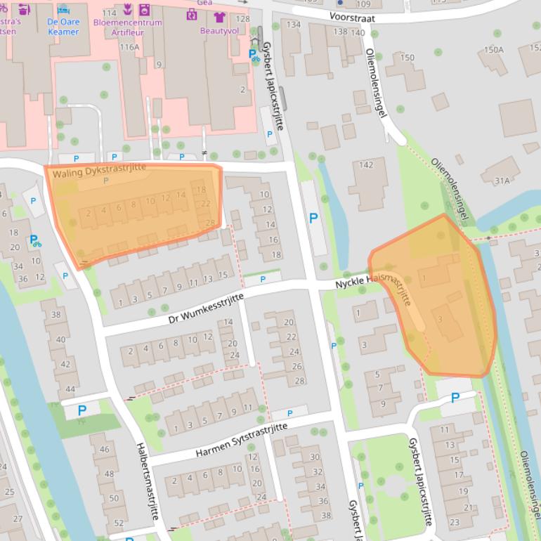 Kaart van postcodegebied 9291GC.