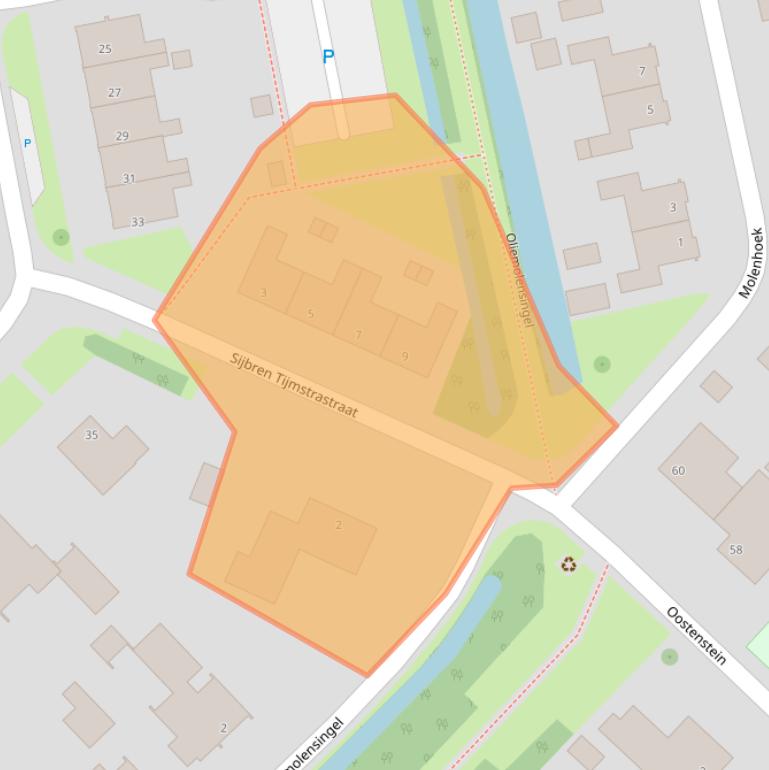 Kaart van postcodegebied 9291GP.