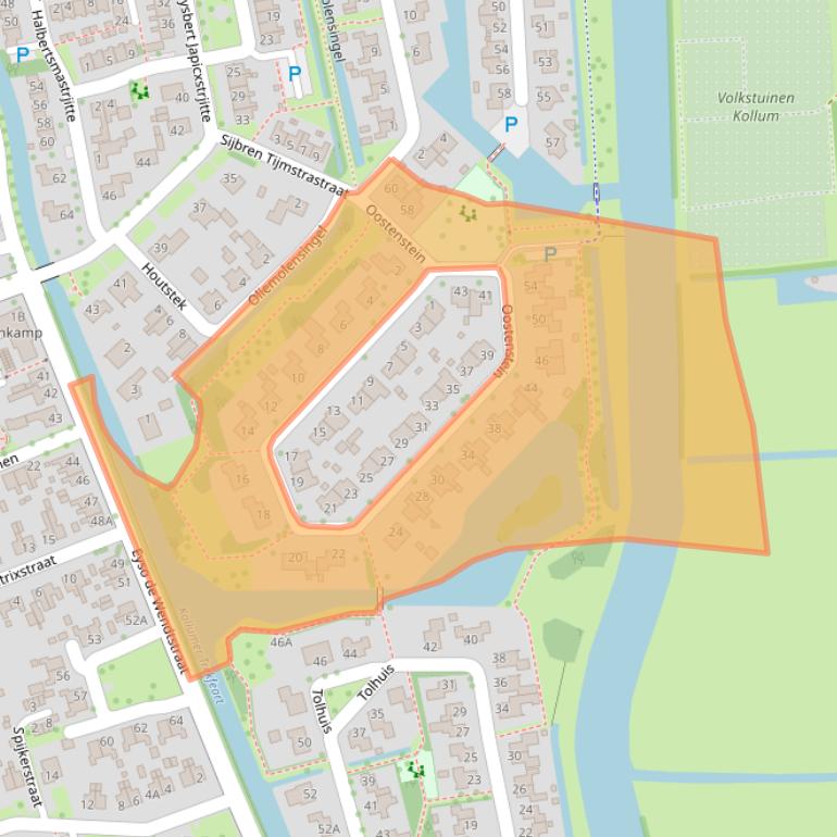 Kaart van postcodegebied 9291GR.