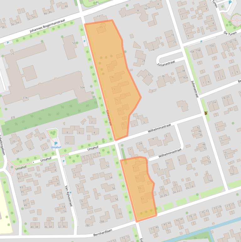 Kaart van postcodegebied 9291GW.