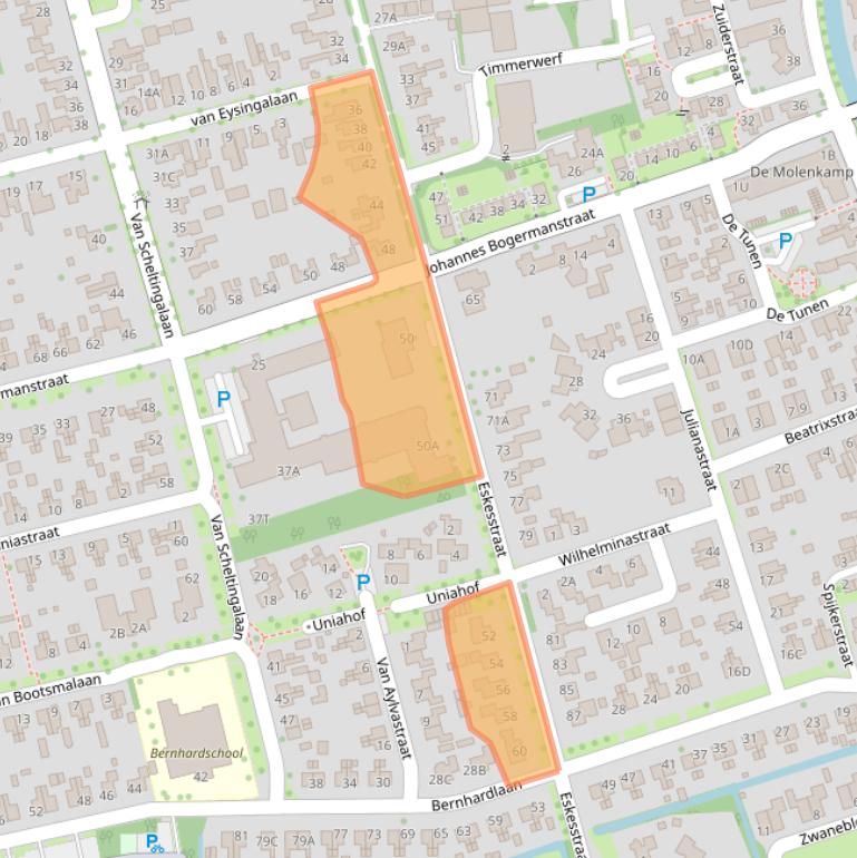 Kaart van postcodegebied 9291GZ.