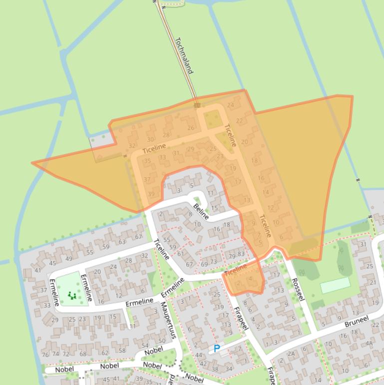 Kaart van postcodegebied 9291JJ.