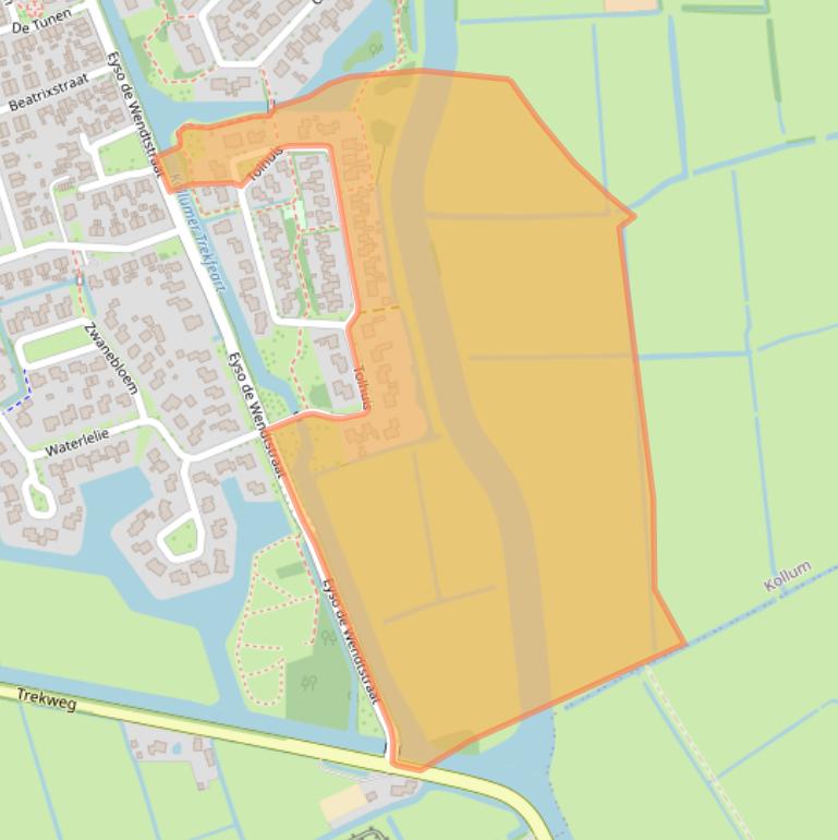 Kaart van postcodegebied 9291JW.