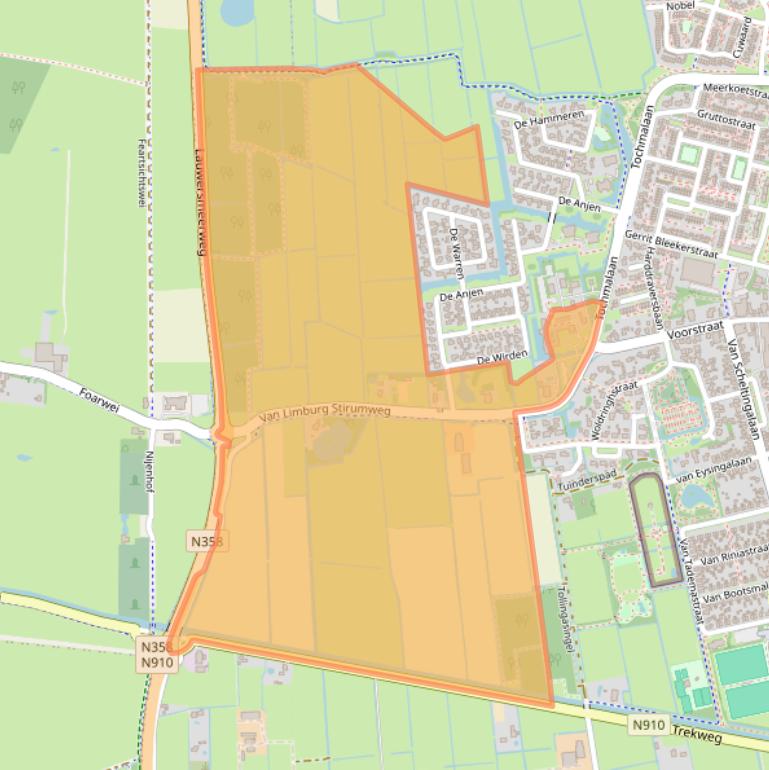 Kaart van postcodegebied 9291KB.