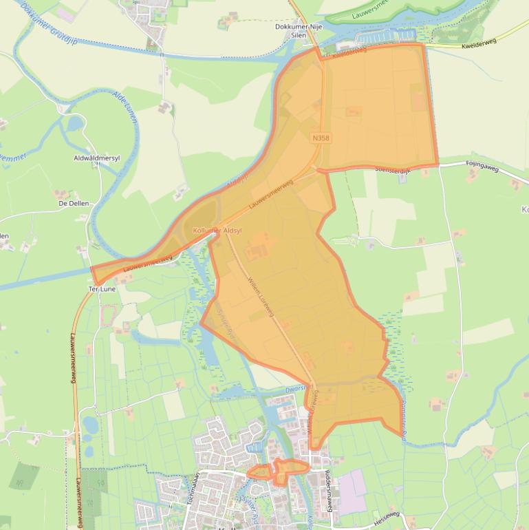 Kaart van postcodegebied 9291MC.