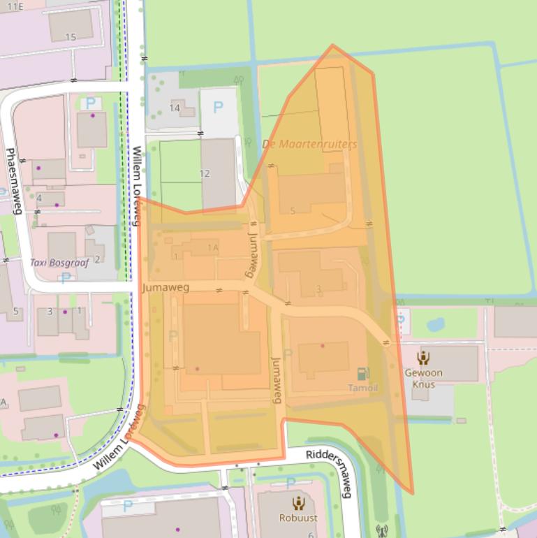 Kaart van postcodegebied 9291NA.