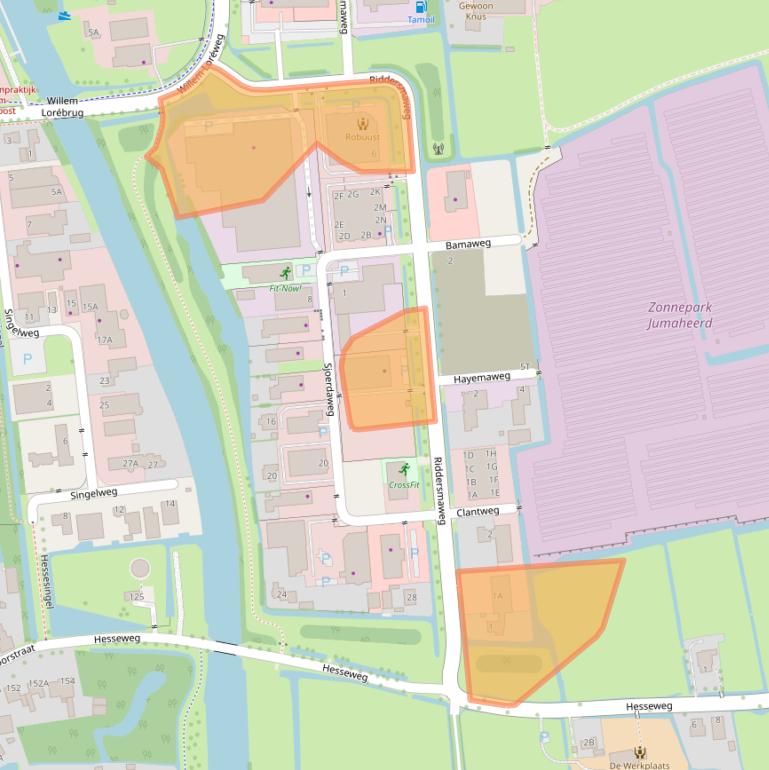 Kaart van postcodegebied 9291NC.