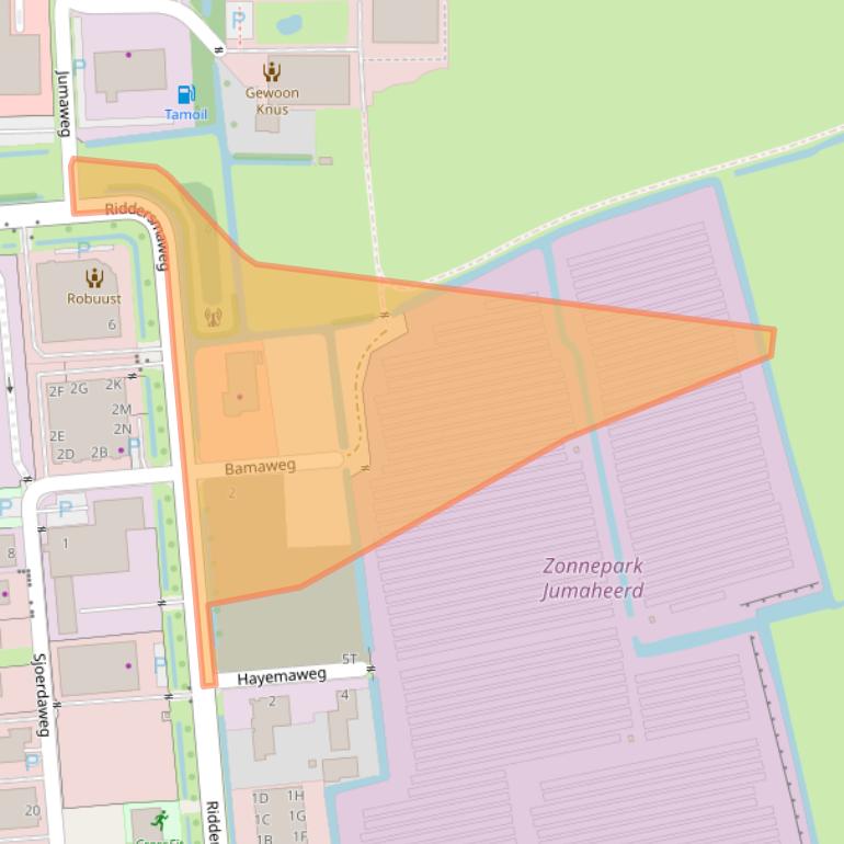 Kaart van postcodegebied 9291ND.