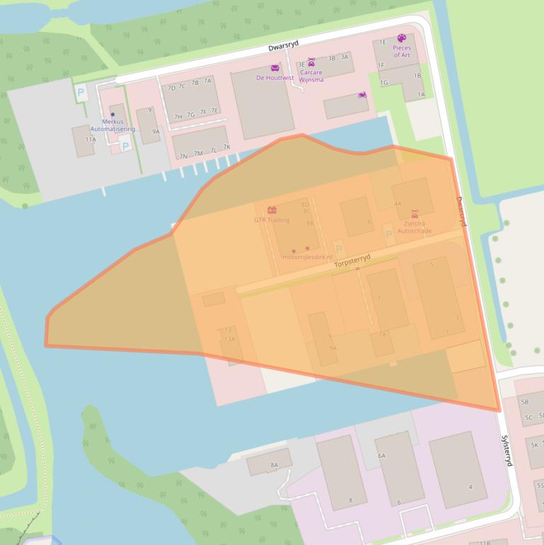 Kaart van postcodegebied 9291NK.