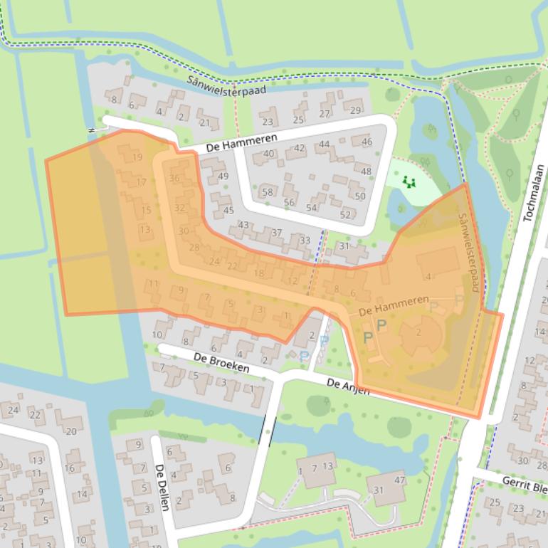 Kaart van postcodegebied 9291PB.