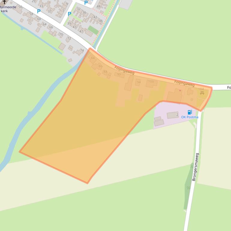 Kaart van postcodegebied 9293LP.