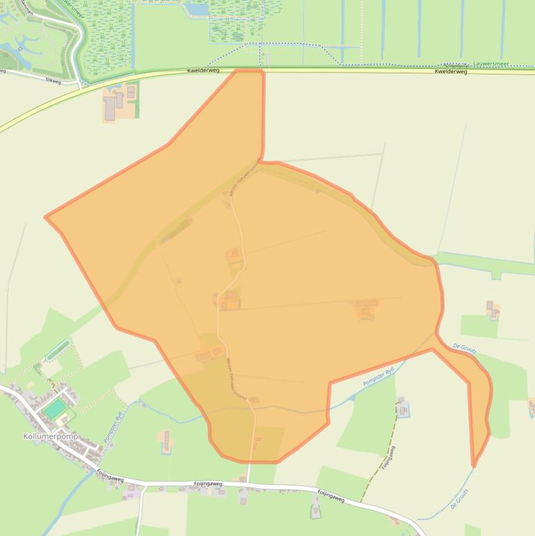 Kaart van postcodegebied 9293LW.