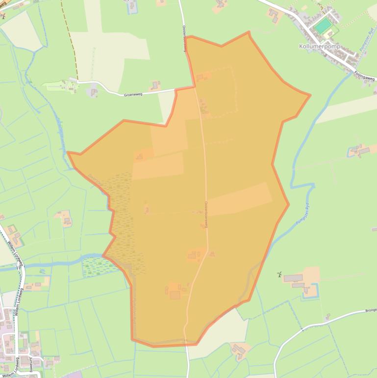 Kaart van postcodegebied 9293ME.