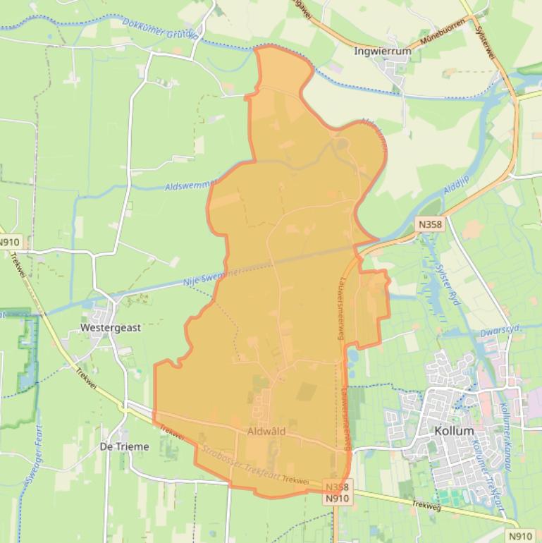 Kaart van postcodegebied 9294.