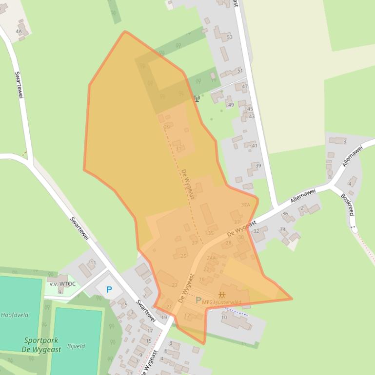 Kaart van postcodegebied 9294KP.