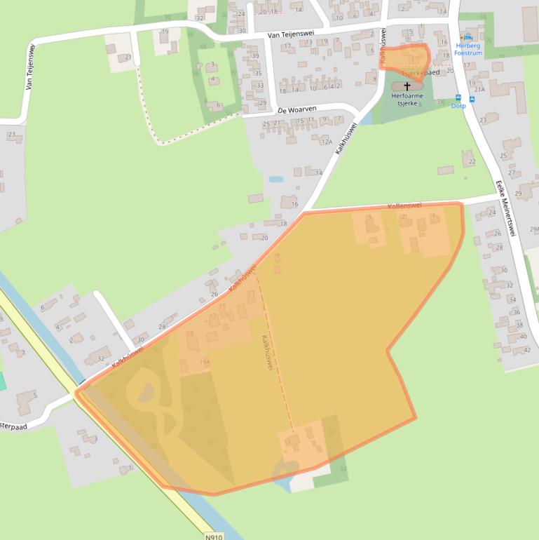 Kaart van postcodegebied 9295KM.
