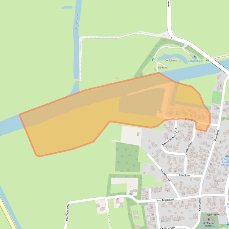 Kaart van postcodegebied 9295KS.