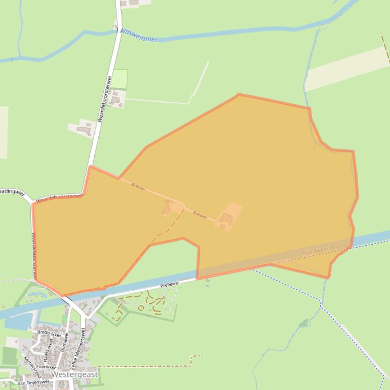 Kaart van postcodegebied 9295LA.