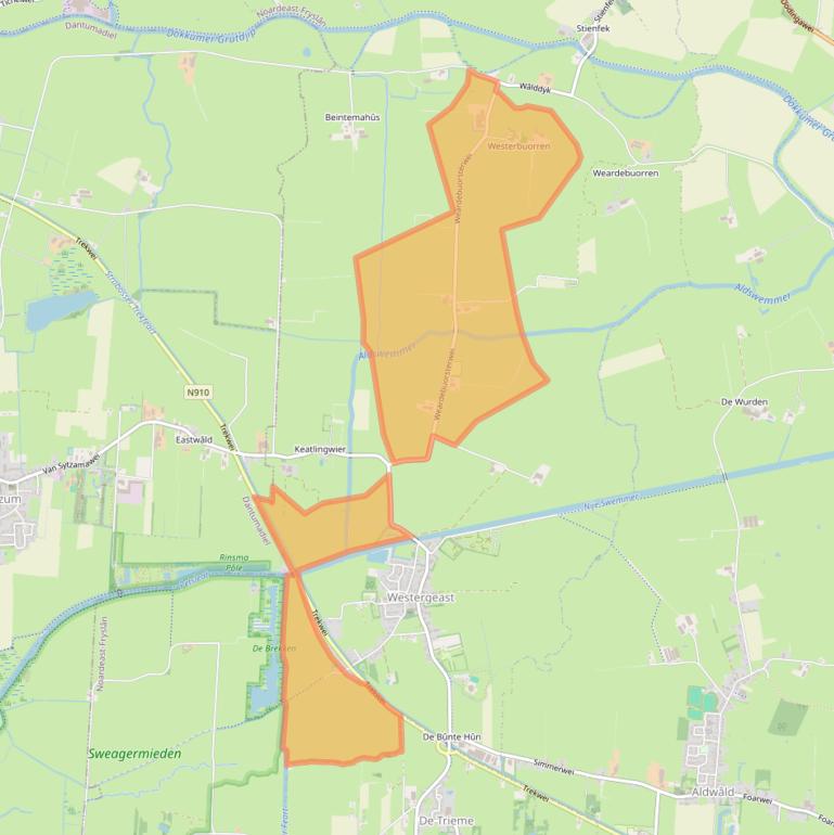 Kaart van postcodegebied 9295LC.