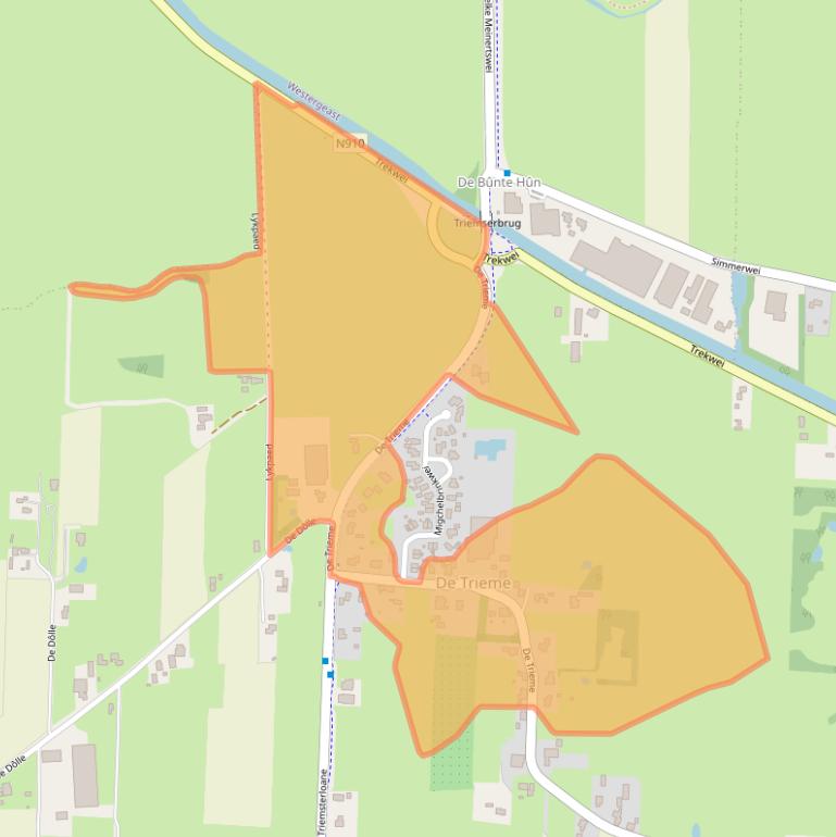 Kaart van postcodegebied 9296MB.