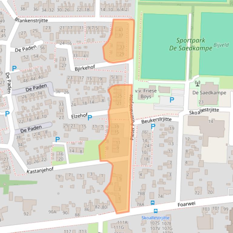 Kaart van postcodegebied 9298PA.