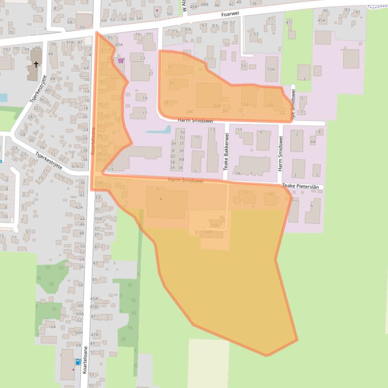 Kaart van postcodegebied 9298RD.