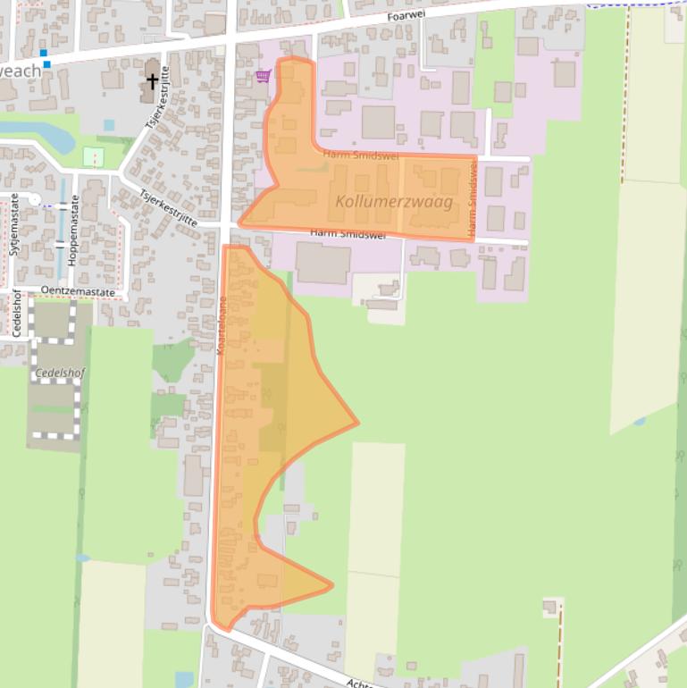 Kaart van postcodegebied 9298RE.