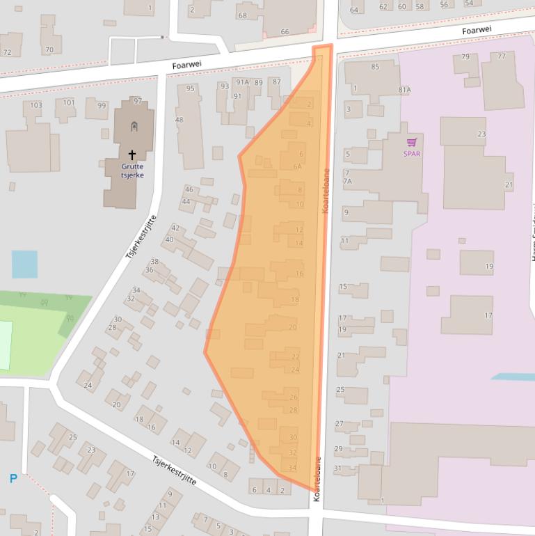 Kaart van postcodegebied 9298RG.