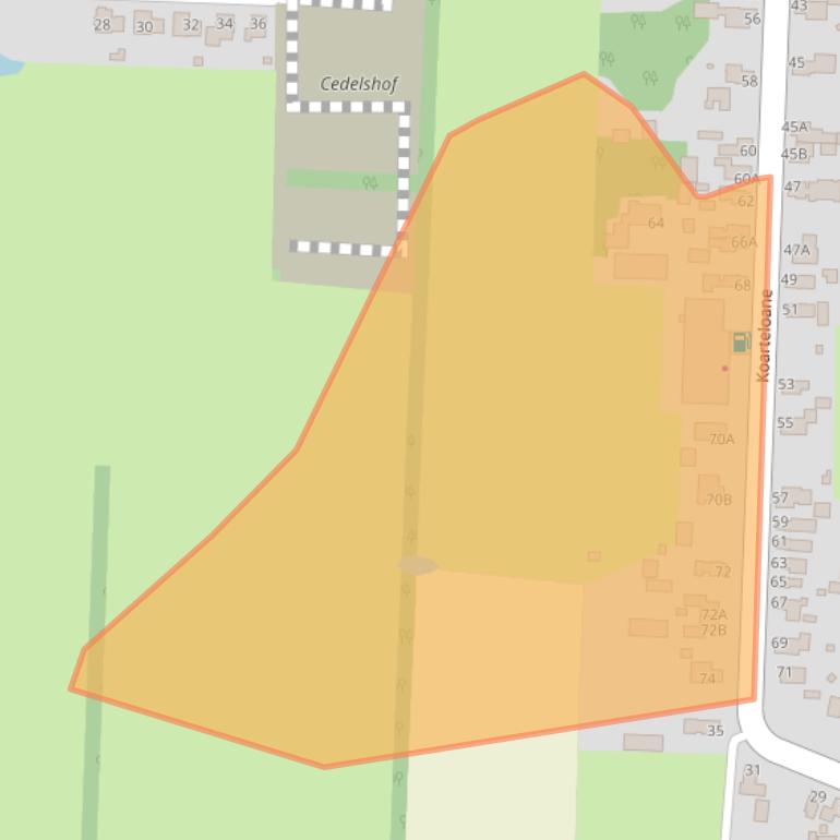 Kaart van postcodegebied 9298RJ.