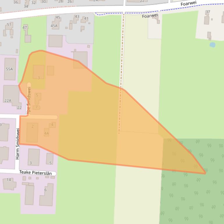 Kaart van postcodegebied 9298RZ.